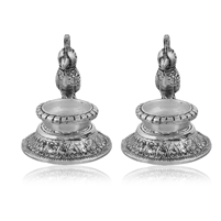 Metal Parrot Shaped Diya Pair for Decorative Lighting