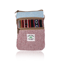 Multicolor Handmade Hemp Front Pocket Sling Bag For Travel