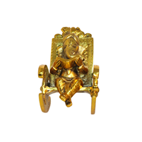 Oxidised Gold Plated Ganesh Idol on Chair for Home Puja
