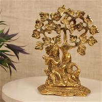 Oxidised radha krishna idol in golden colour