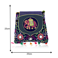 Patwari Arts Rajasthani Elephant Print Kadai Handbag For Ladies