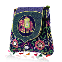 Patwari Arts Rajasthani Elephant Print Kadai Handbag For Ladies