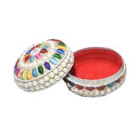 Pearl Decorated Dibbi with Rajasthani design
