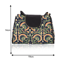 Rajasthani Colorful Printed Cloth And Rexine Sling Bag