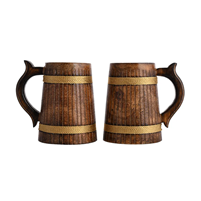 Rustic Charm: Handcrafted Wooden Beer Mugs for a Unique Sip