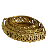 Set of Three Handcrafted Gold Plated Baskets Return Gift