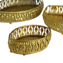 Set of Three Handcrafted Gold Plated Baskets Return Gift