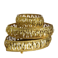 Set of Three Handcrafted Gold Plated Baskets Return Gift