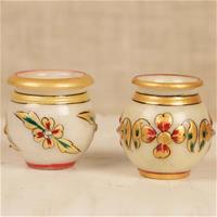 Set of two mini matkis made of high quality marble