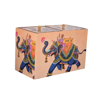 Stylish MDF Wood Dry Fruit Box Set with Elephant Picture for gifts