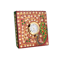 Timeless Elegance: Marble Clock with Meenakari Work