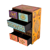 Vibrant Colour Painted Wooden 5-Drawer Organizer for return gifts
