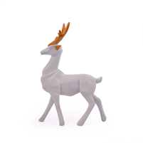 White In Color, This Decorative Showpiece Of A Deer Set With Golden Horns Is A Beauty In Itself
