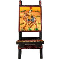 Wooden based creative pen stand with Rajasthani paintings