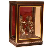 Wooden-based decorative showpiece of Radha Krishna
