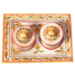 Marble two bowls and serving tray with meenakari beads work