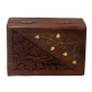 Alluring barnish coloured wooden box with carving BH-0613-1