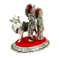 Radha Krishna with cow statue in oxidised metal BH-0640-1