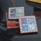 Wooden tea coasters with gemstones