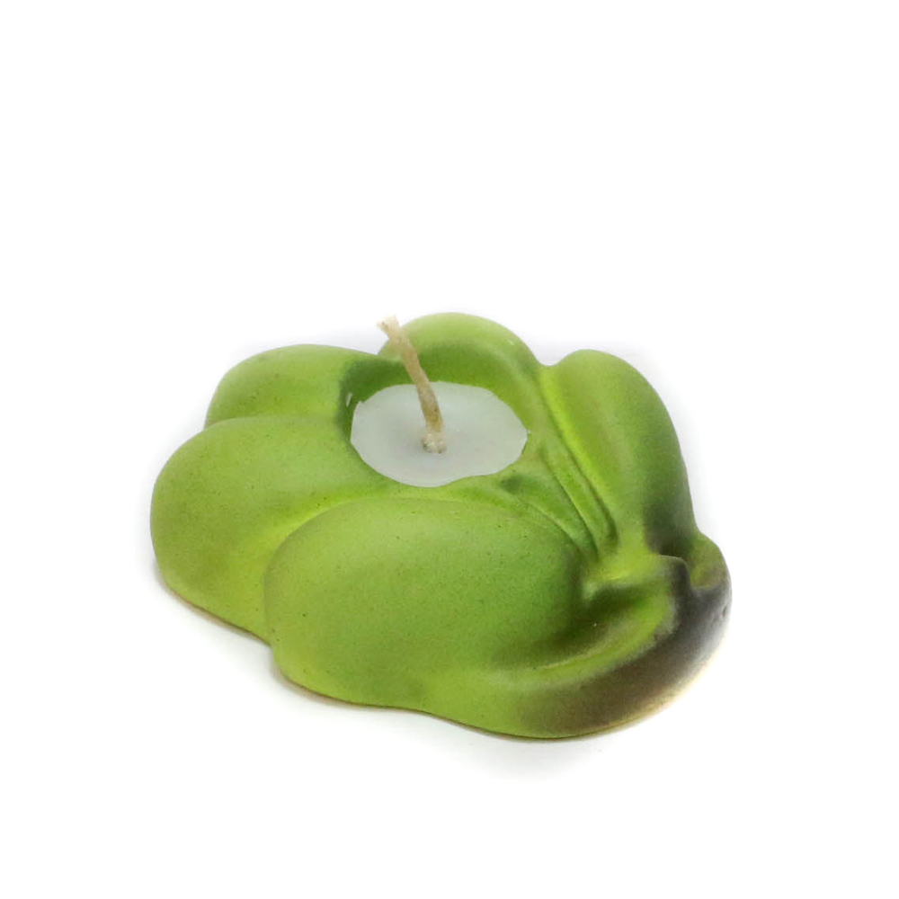 Green Terracotta Leaf Shaped Candle