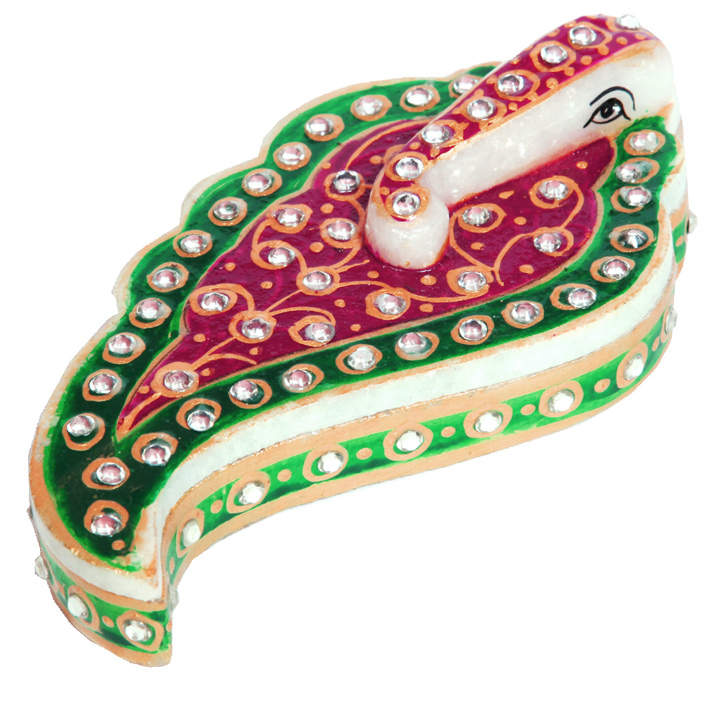 Traditional Marble Meenakari Ganesh Chopra For Ladies