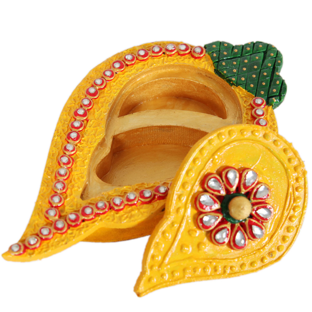 Wooden Kundan Handicrafts Mango Shaped Chopra Online