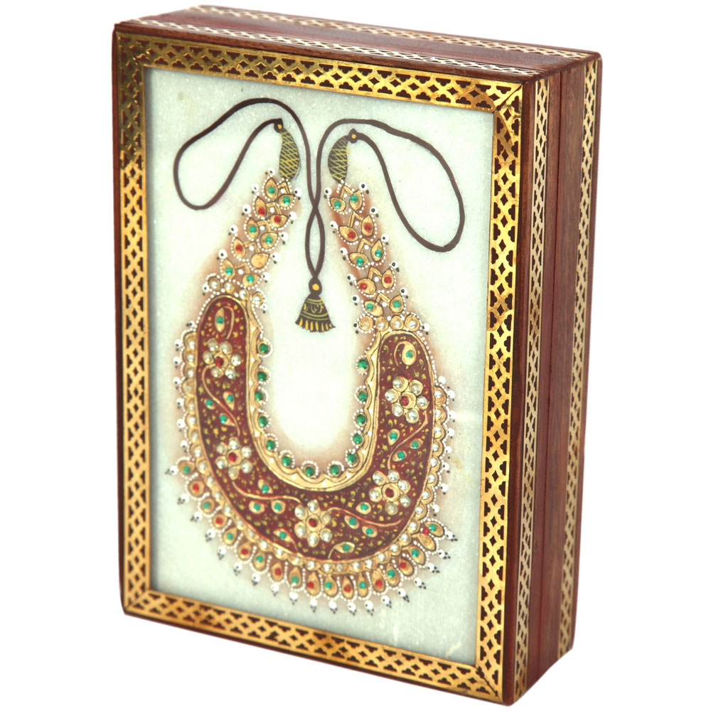 Marble Crafts Rajasthani Jewellery Box Has Necklace Design