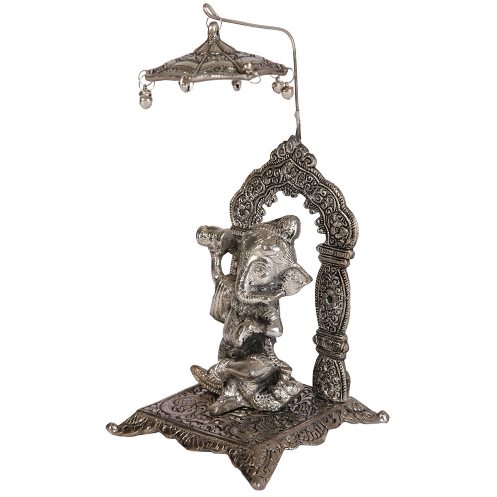 Oxidized Crafted Lord Ganesh With Singhasan Chatra Online