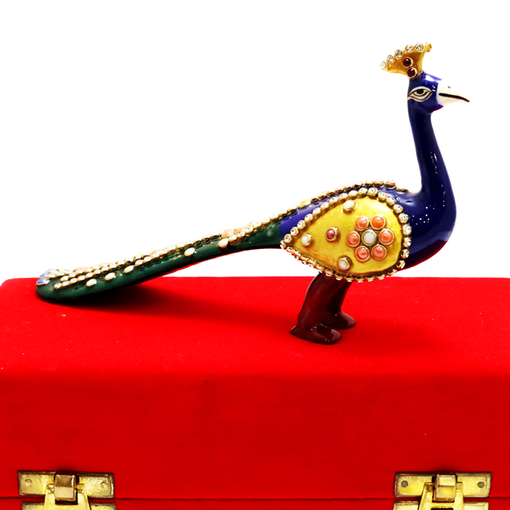 Peacock Showpiece With Simple Meena And Stone Work