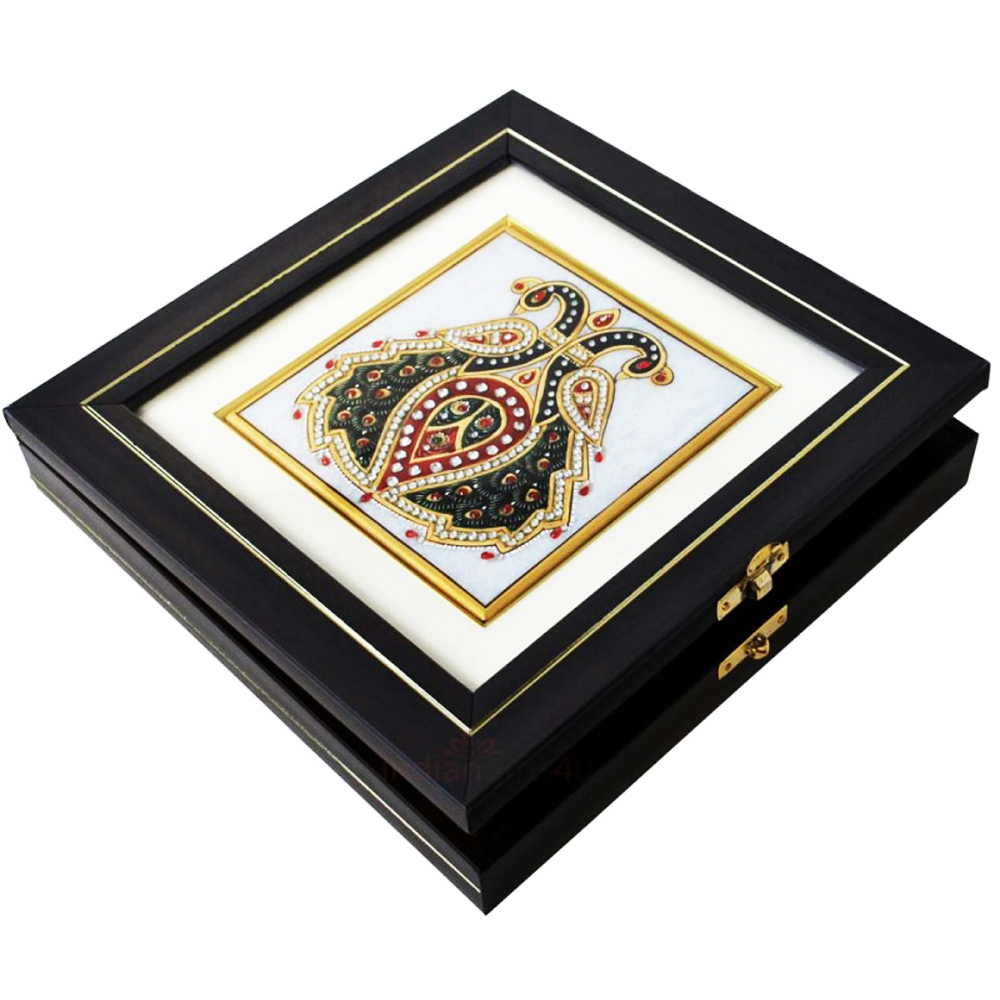 Rectangular Shaped Wooden and Marble Box