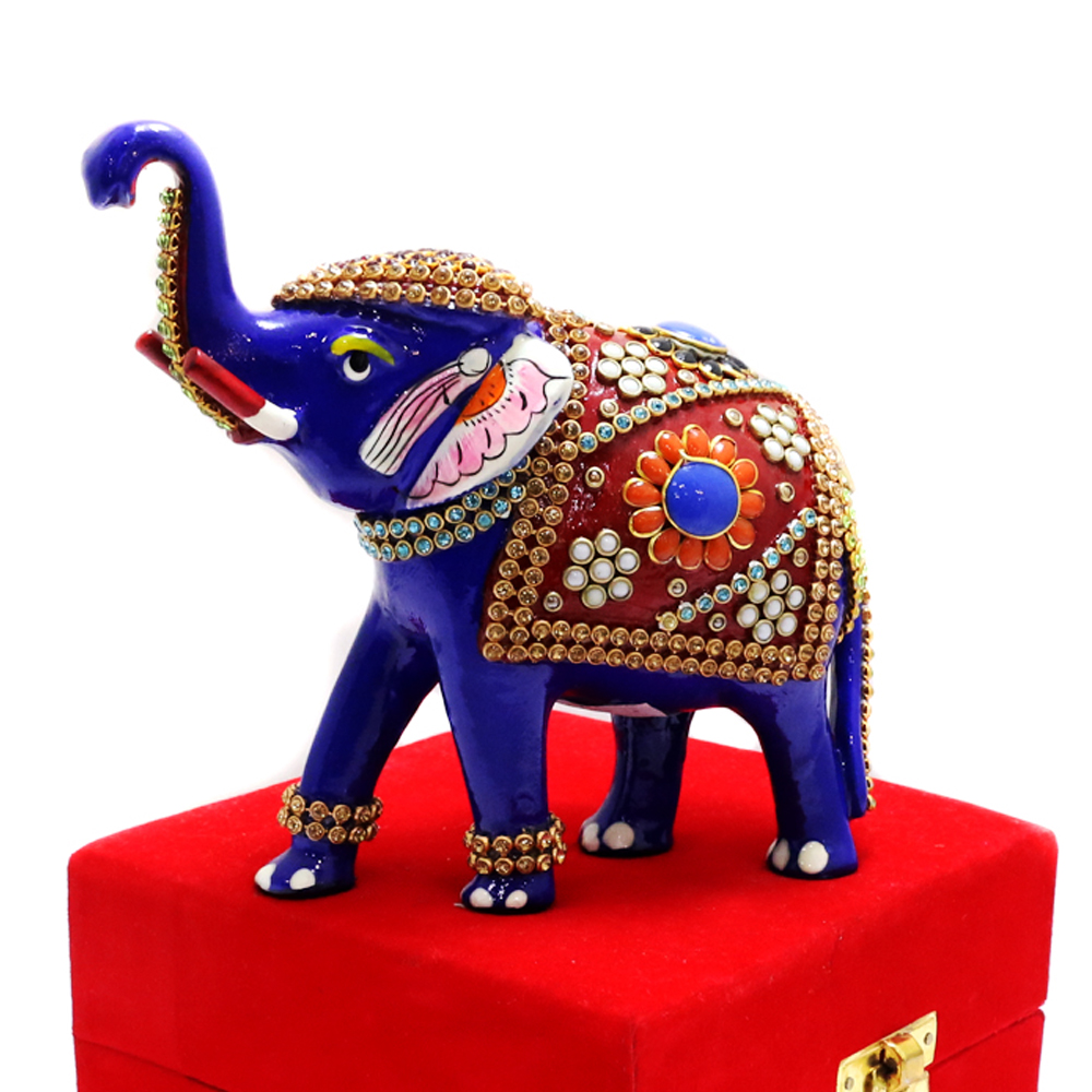 Royal blue standing elephant