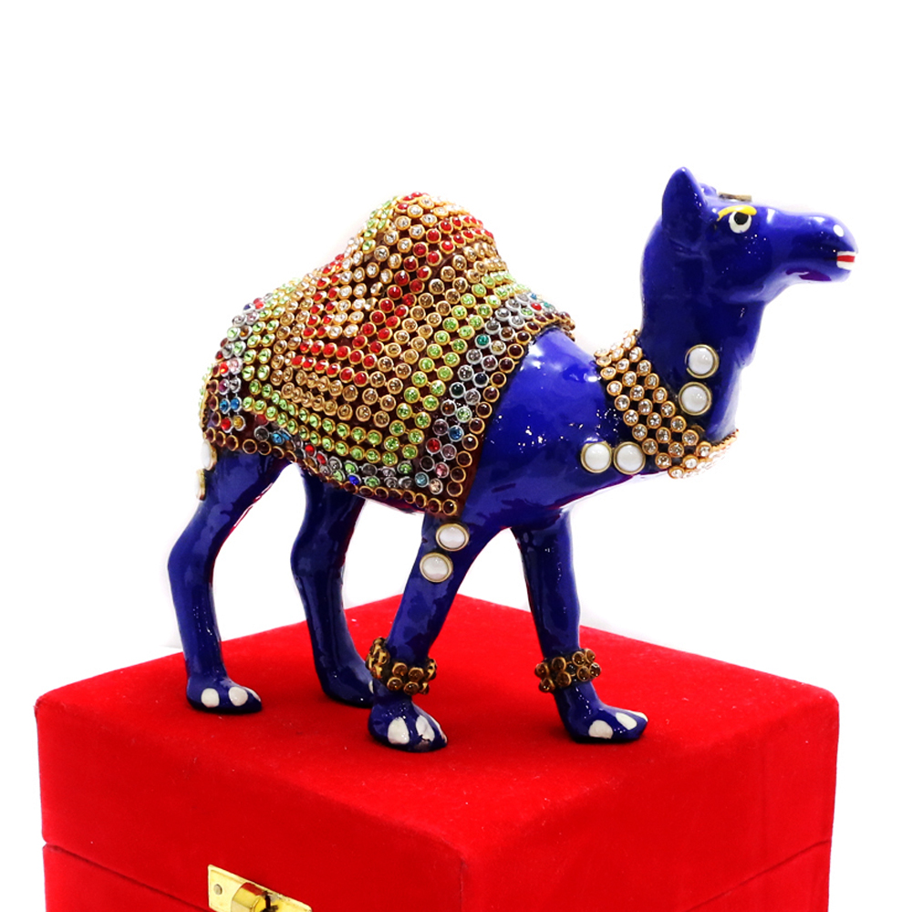 Standing Camel Showpiece With Stone Designs