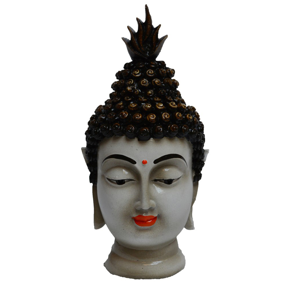 Poly resin meditating Buddha head