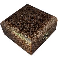Antique jewelry box made with metal carving