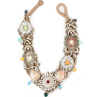 Beautiful brass neckpiece with gorgeous stone carvings