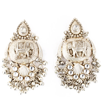 Exquisite pair of silver earrings