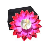 Flower Shaped Diya Metal Crafted In Velvet Box