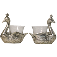 Oxidised Peacock Candle Holder Set Decorative Home Decor