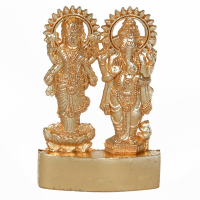 A Dual Statue Of Lakshmi Ganesh Made From Brass