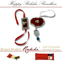 Bhaiya bhabhi rakhi with chocolate