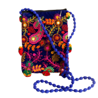 Colourful Mobile Purse Bag With Long Beaded Sling 
