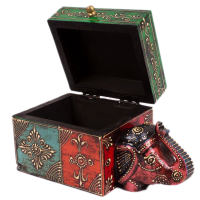 Elegant Multicolor Wooden Elephant Storage Box For You