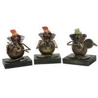 Handcrafted Iron Musician Lord Ganesh Set Of 3