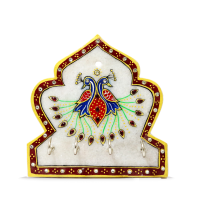 Handicraft Marble Peacock Four Key Stand