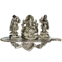 Oxidized Lord Ganesh with Ridhhi Sidhhi Figurines 