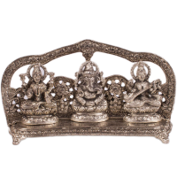 Oxidized Metal Laxmi Ganesh Saraswati-An Integral Part For The Growth Of Your Home 
