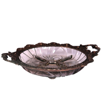 Oxidized Handicraft Glassed Dry Fruit Plate For Center Table