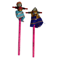 Pencil Pair with Rajasthani Bani Thani on Top For Gifting