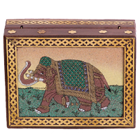 Wooden Gemstone Handicrafts Elephant Jewellery Box Online
