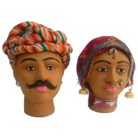 Rajasthani Decorative Kaka Kaki Miniature Heads 